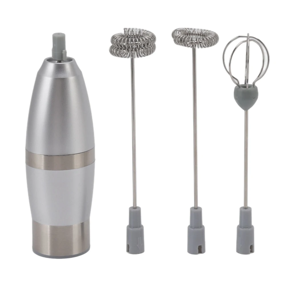 Electric Milk Frother Handheld Battery Operated Drink Mixer Portable Electric Eggbeater with Stainless Steel Whisk