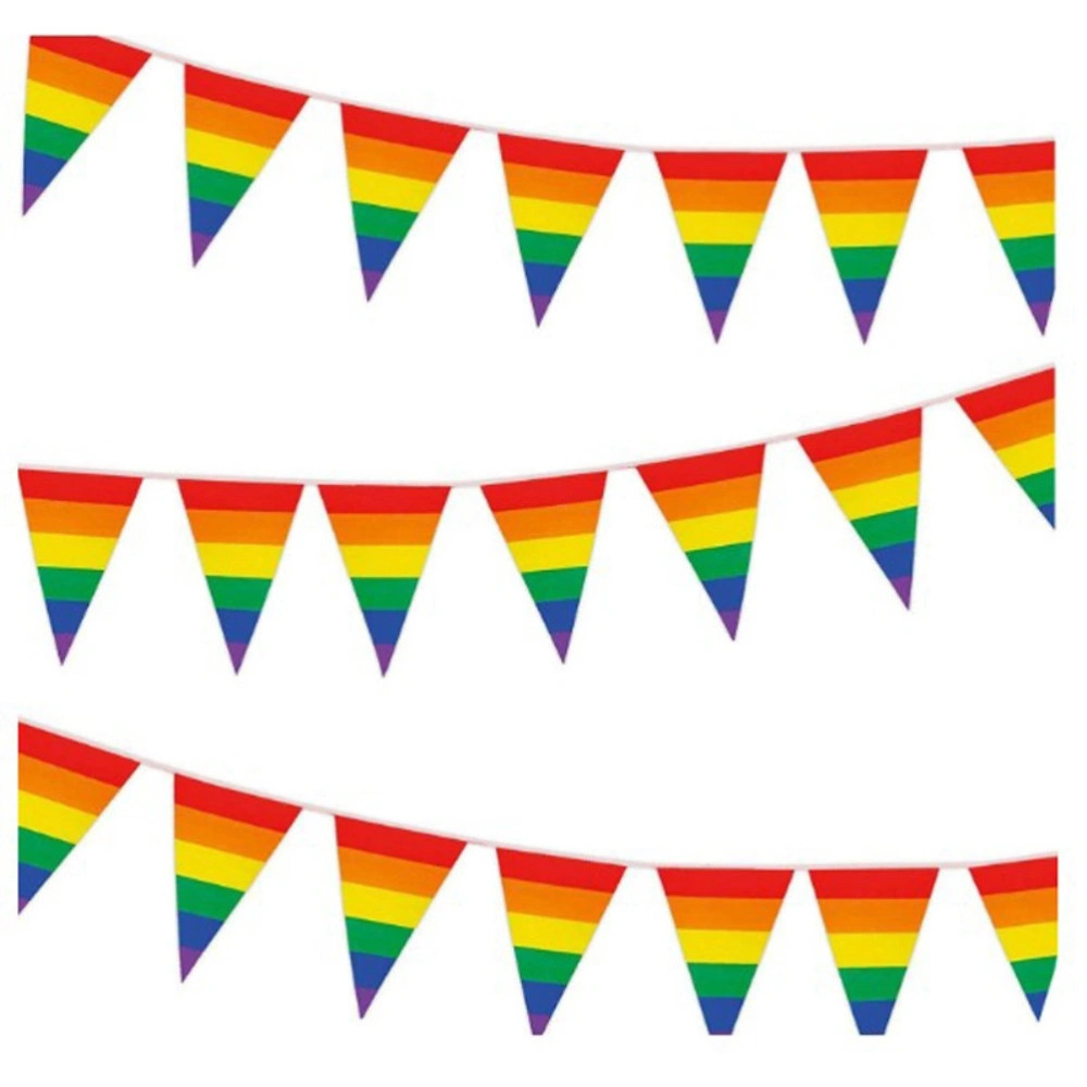 Rainbow Pride Pennant Flags Banner Gay Pride Pennant Banner for Bar Outdoor Party Garden Decorations