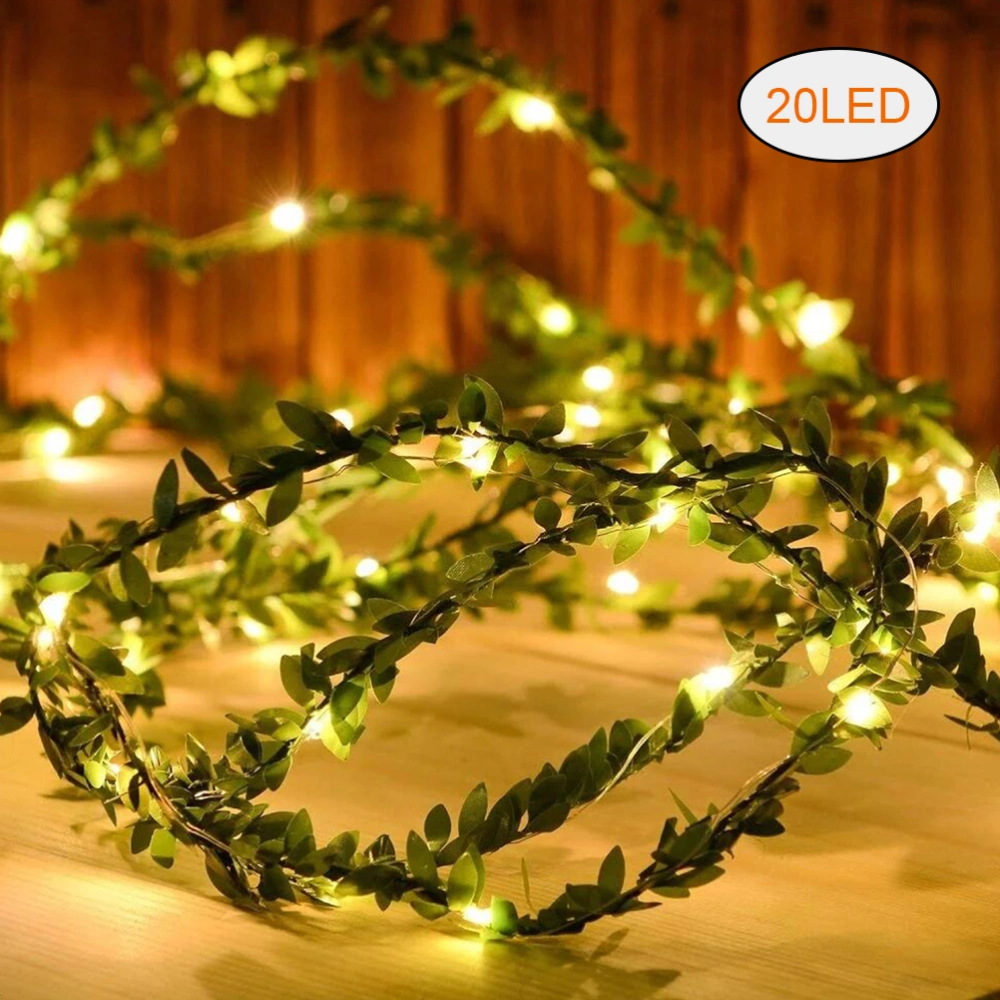 2/3/5/10M LED Artificial Leaf Garland Realistic Leaf Wreath with String Light