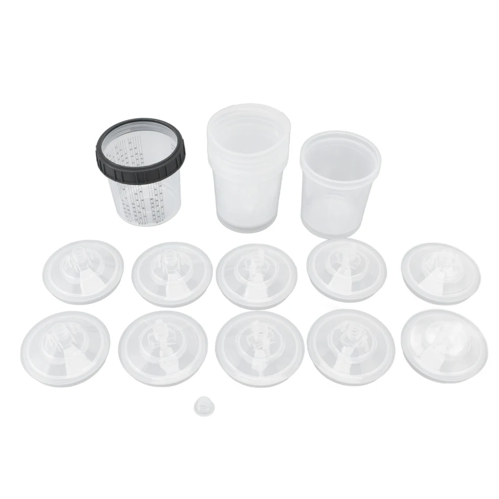 Disposable Paint Spray Cup Plastic Spray Paint Mixing Cup with Lids Painting Supplie 600ml