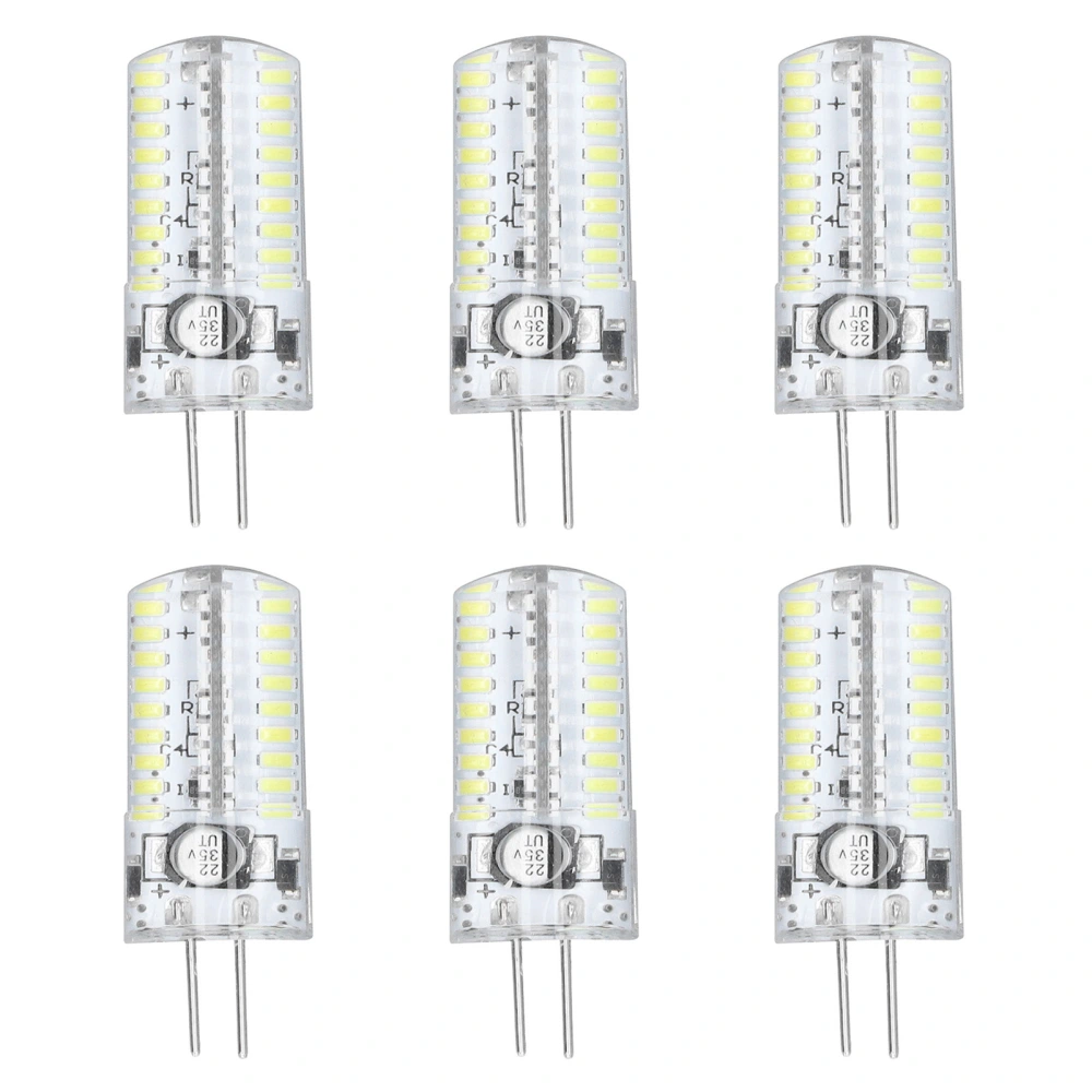 6 Pcs G4 LED Bulbs Bi Pin Base Light Bulbs 5W LED Corn Bulbs for Landscape Lighting Home Lighting Pure White 6000-6500K