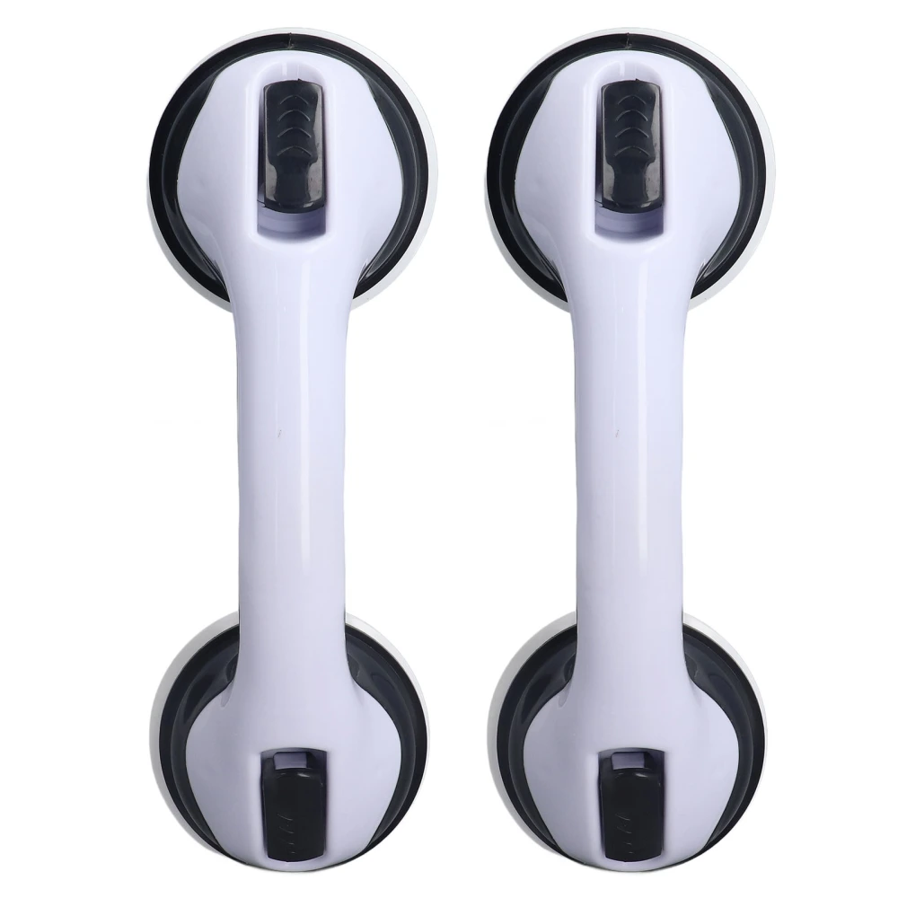 2pcs Shower Handle Curved Design Double Lock Security Toolless Installation Plastic Shower Support Bar for Elderly