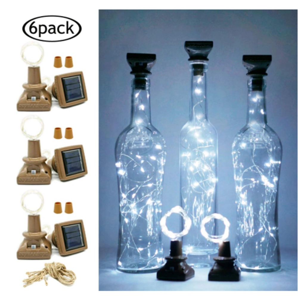 1/6 Pcs of Solar Power Wine Bottle Cork String Light 20 LED Fairy String Light