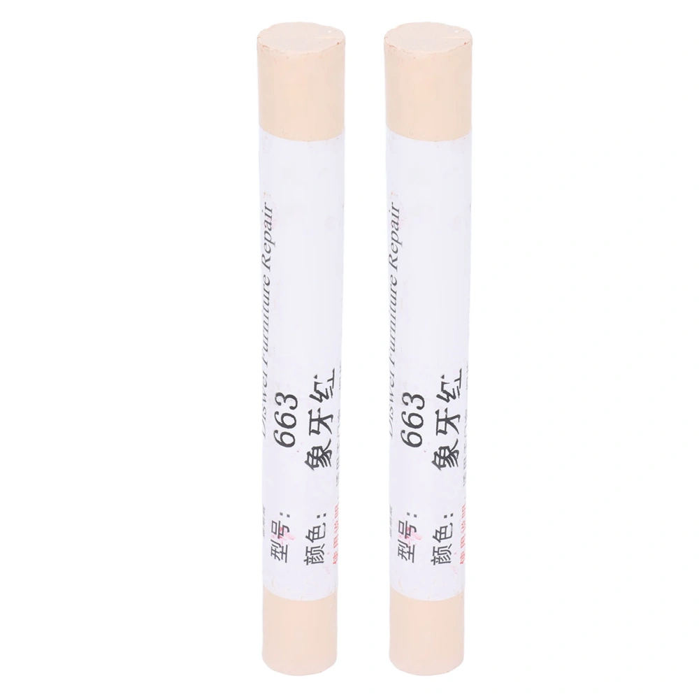 2pcs Furniture Paint Floor Repair Crayon Scratch Patch Paint Pen Wood Composite Repairing Material Ivory Red