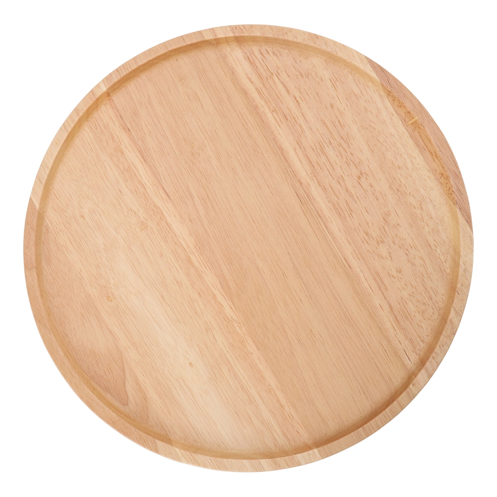 Round Pizza Tray Thick and Sturdy Rubber Wood Fruit Cutting Board for Kitchen Baking Tools