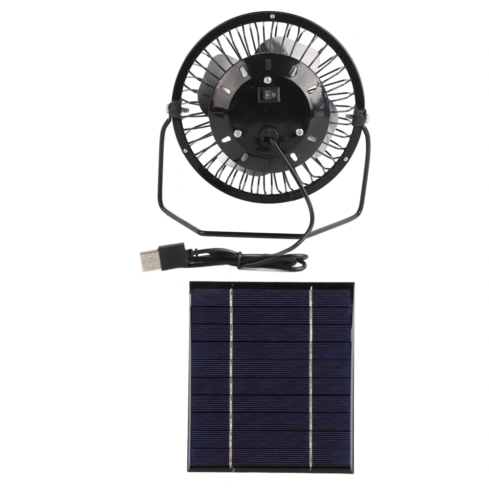 Solar Panel Fan 2.5W 5V Solar Power USB Output Portable Wide Application Solar Powered Fan for Camping Fishing Hiking