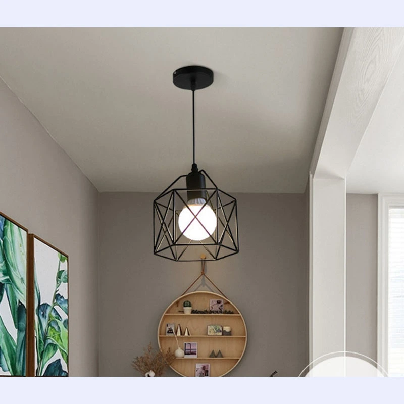 Pendant Light Modern Simple Style Industrial Robust Small Chandelier Hanging Light for Bedroom Aisle Single Head No Bulb