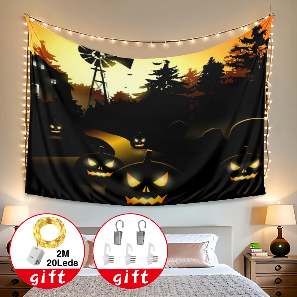 Halloween Decorative Tapestry, Horror Classic Tapestry, for Backdrop Dorm Living Room Hippie Cool Decor with Art Colorful Posters,#063