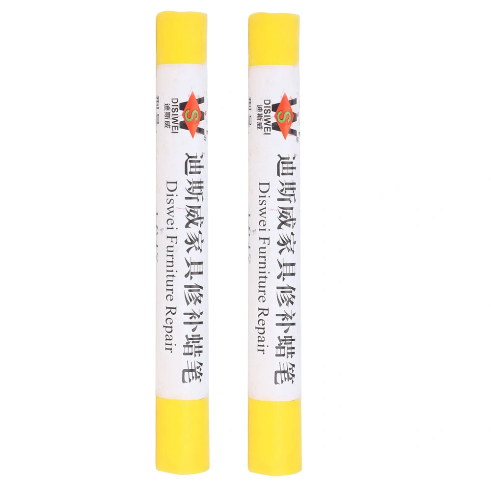 2pcs Furniture Paint Floor Repair Crayon Scratch Patch Paint Pen Wood Composite Repairing Material Yellow