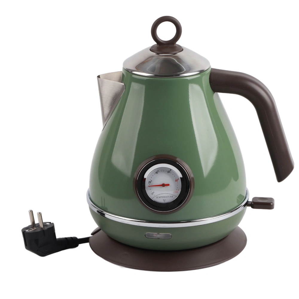 Electric Water Kettle Temperature Display Retro Paint Electric Kettle with 360 Degree Rotating Base EU Plug 220‑240V Dark Green