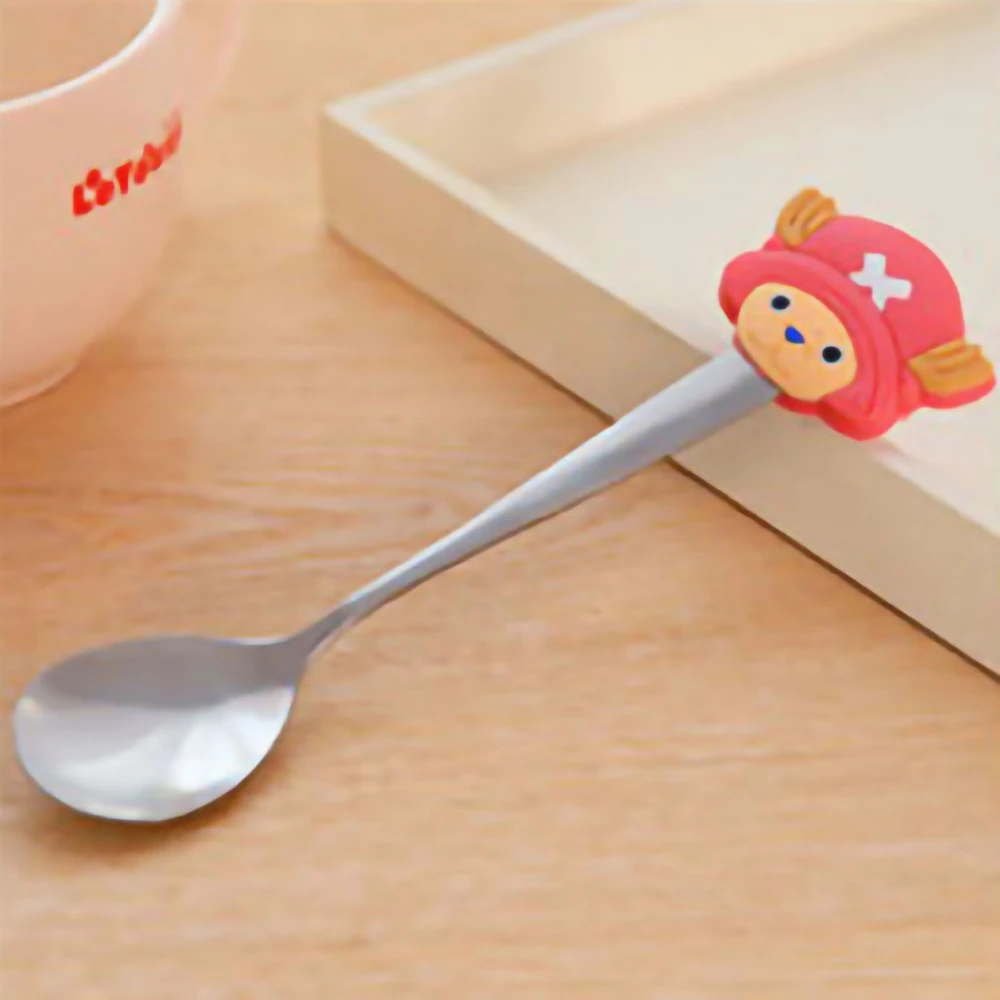 Creative Cute Stainless Steel Spoon with Silicone Handle Dinner Spoon for Coffee Stirring Small Snacks Cartoon Figure