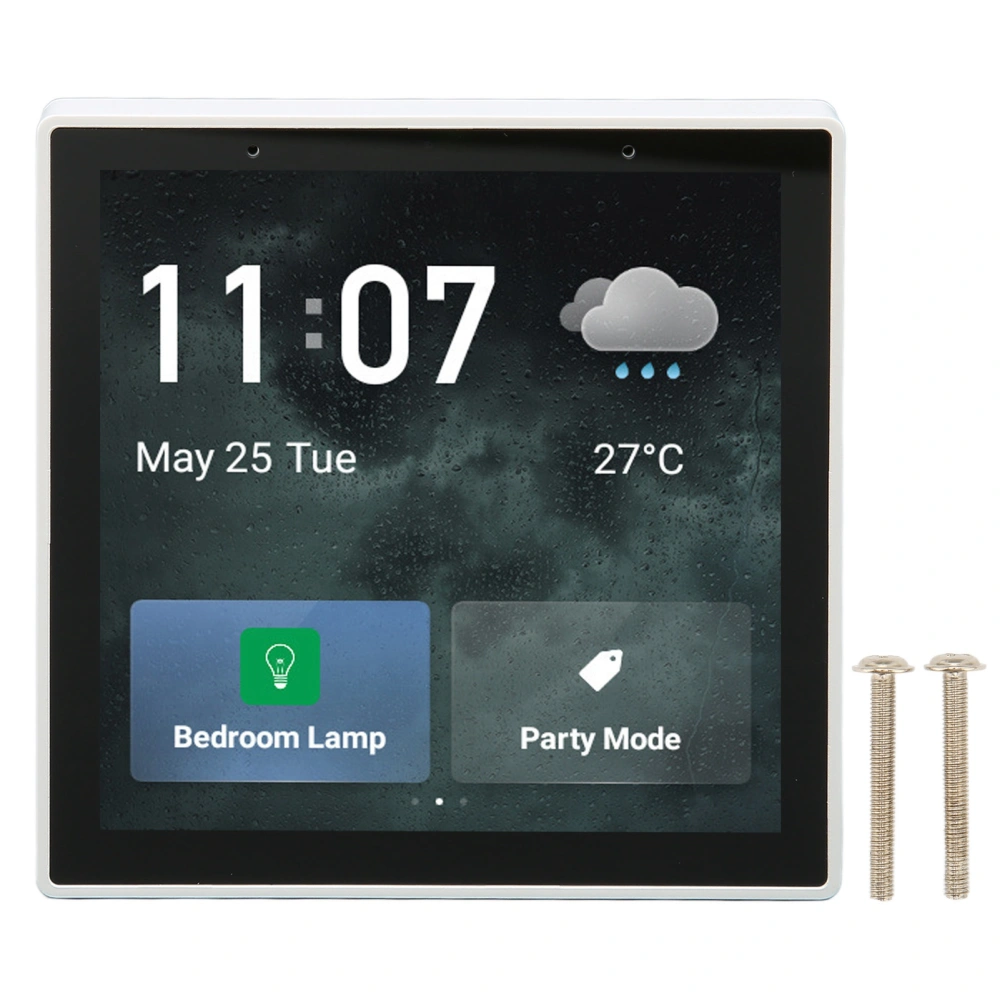 WiFi Smart Scene Wall Light Switch Panel 4in LCD Touch Screen Display Time Date Temperature Weather 100‑240V for Tuya