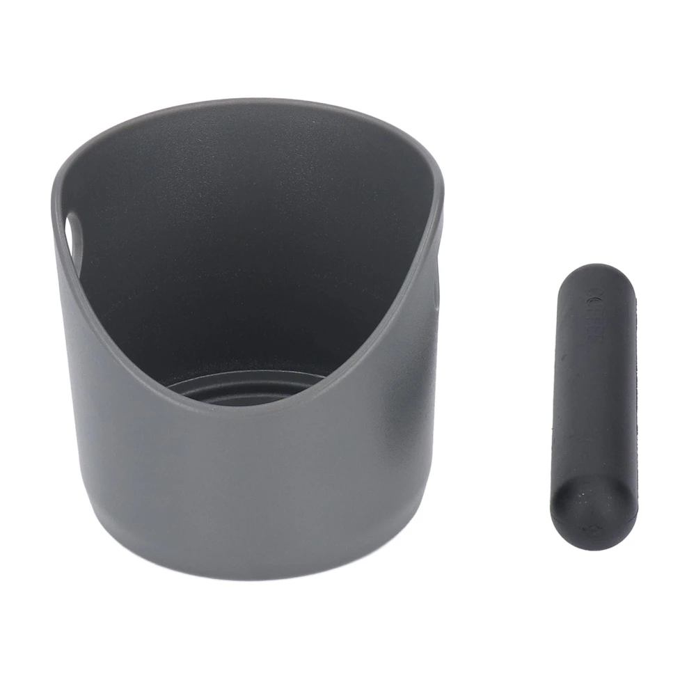 Coffee Knock Box Plastic Rubber Grind Disposal Dump Bin with Bar for Coffee Bar Kitchen Grey