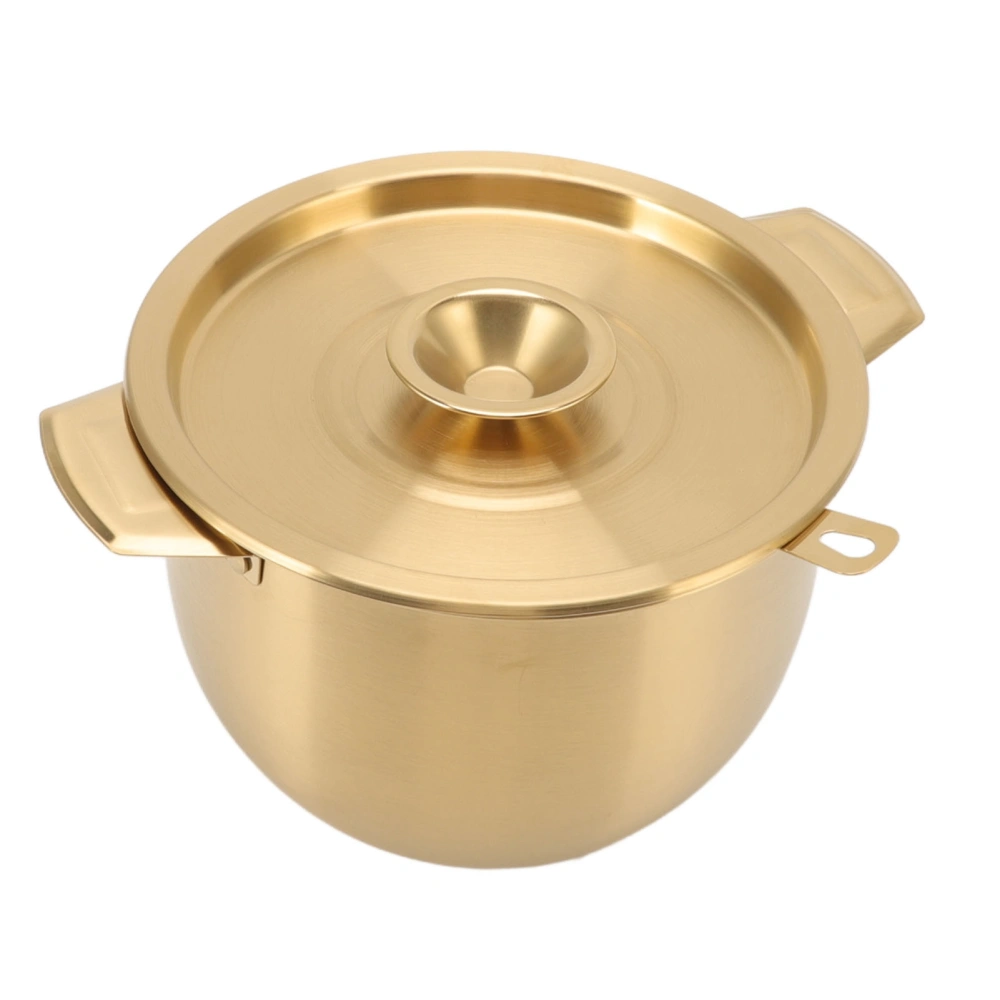 2.8L Household Oil Filter Pot Stainless Steel Strainer Storage Tank Kitchen Accessory with Filter Net Lid Gold