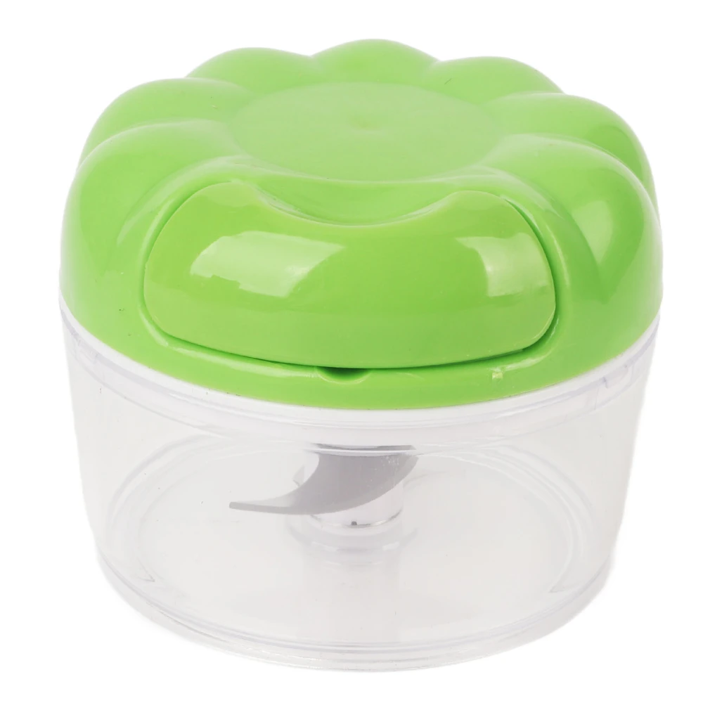 Garlic Chopper Manual Mini Safe Multipurpose Transparent Garlic Mincer with Drawstring for Kitchen Green