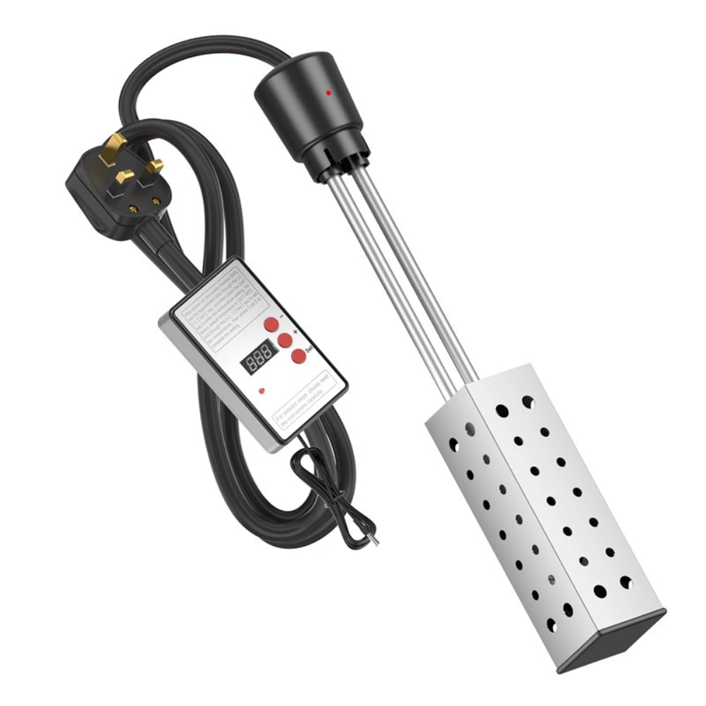 Electric Immersion Heater Bucket Water Heater Household High Power Submersible Pool Bathtub Heater with Thermostat Auto Shutoff