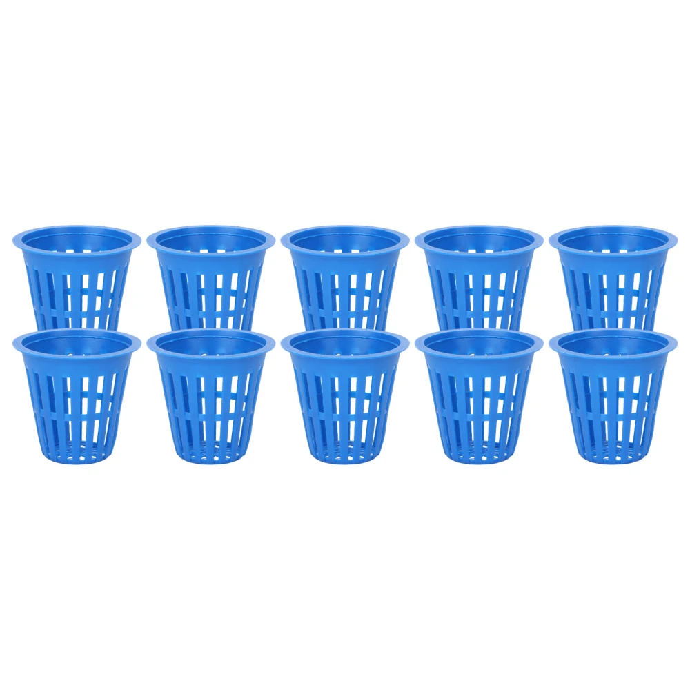 10PCS Planting Basket Hydroponic Cultivation Basket Plastic Plant Mesh Cup for Balcony GardenBlue