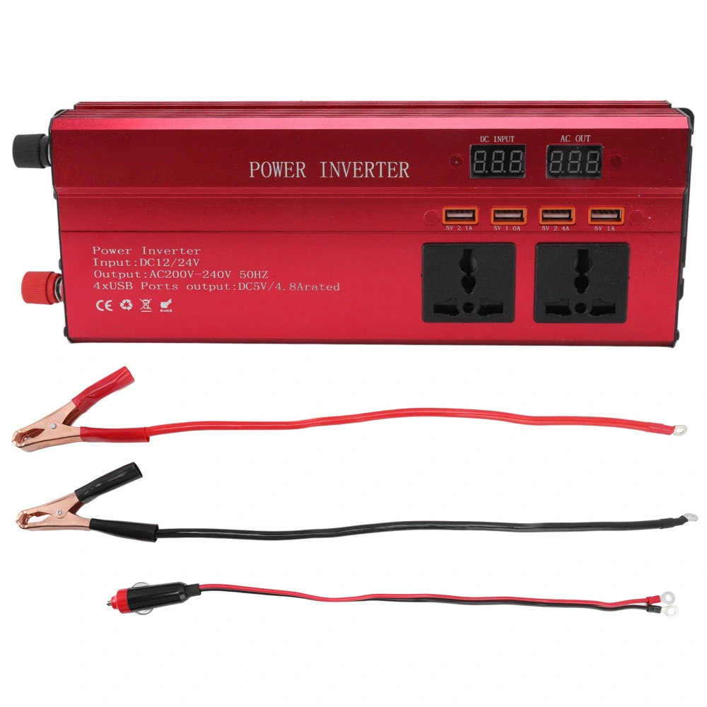 900W Car Inverter Double Voltage 12V 24V to 220 V 2200W Summit Sine Wave Car Inverter with LED Display 4 USB Port