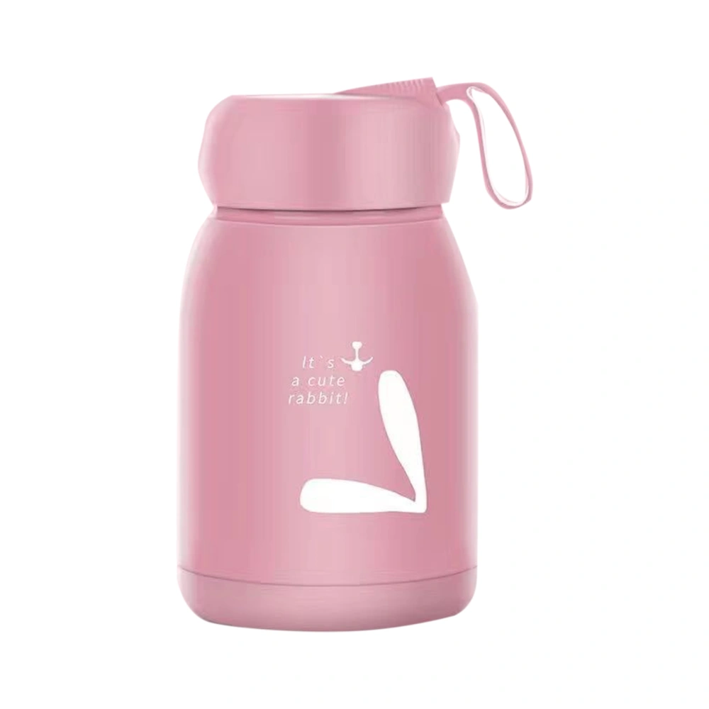 Double Layer Insulated Mug 330ml Good Sealing Small Portable Cute Rabbits Insulated Mug for Travelling Outdoor SportsPink