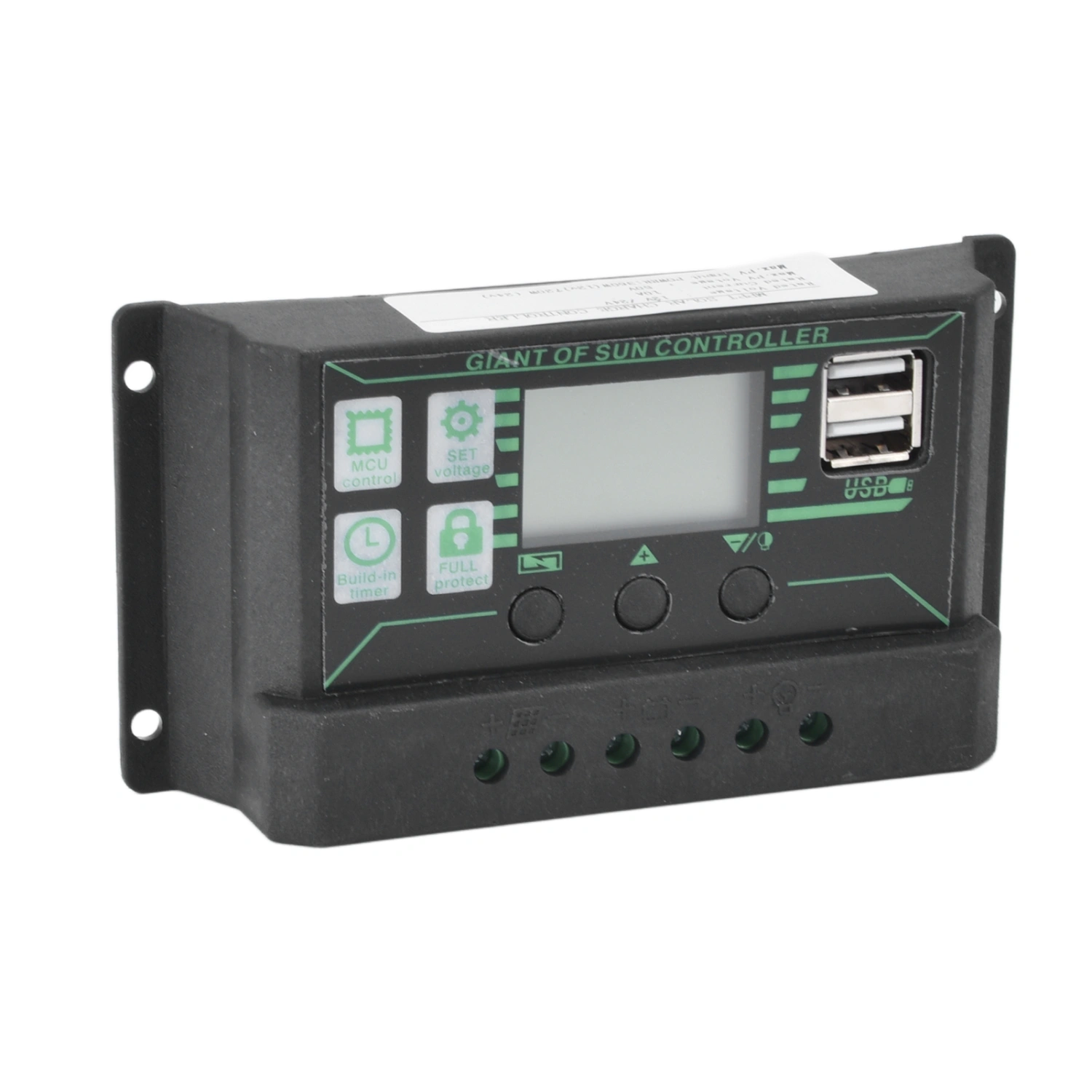 Solar Charge Discharge Controller Adjustable LCD Display PWM Dual USB Photovoltaic MPPT Solar Panel Regulator 10A