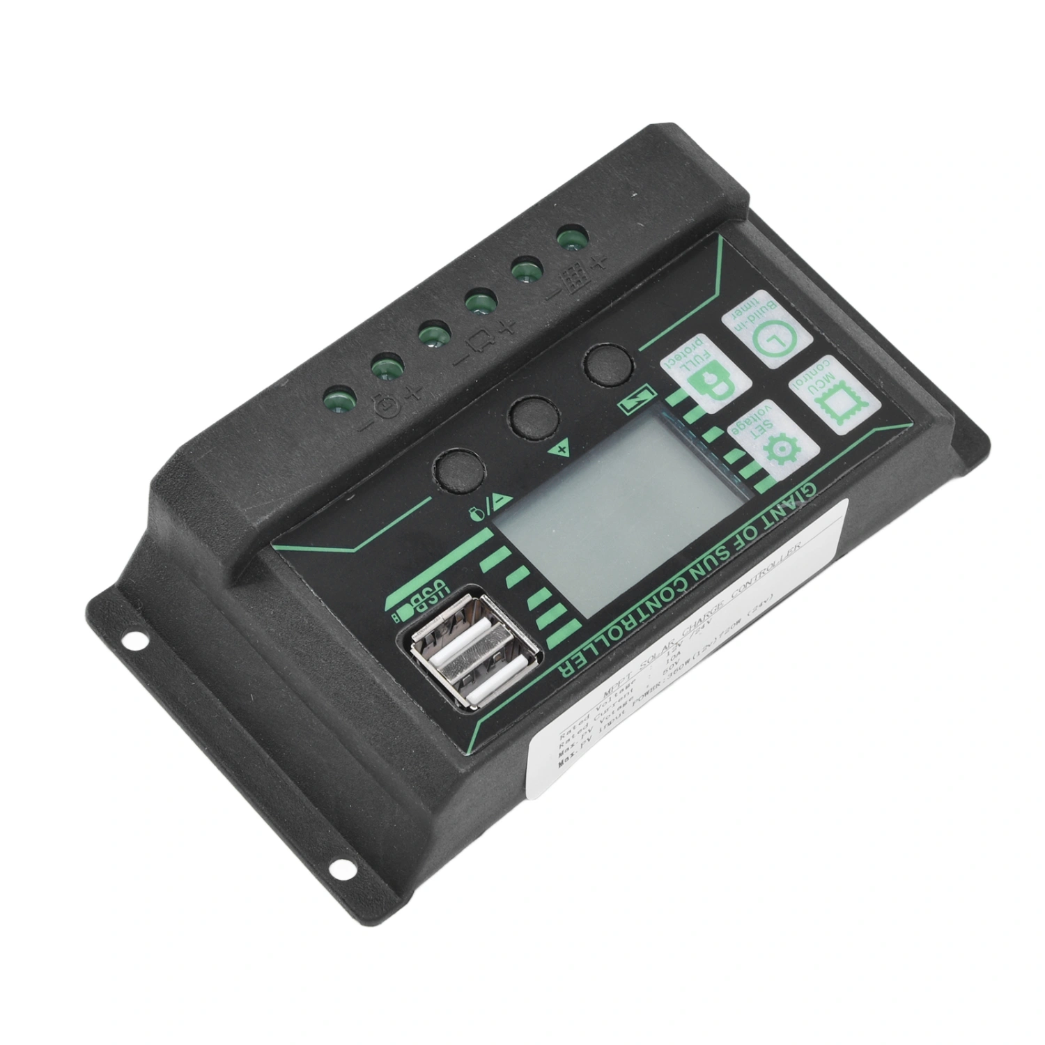 Solar Charge Discharge Controller Adjustable LCD Display PWM Dual USB Photovoltaic MPPT Solar Panel Regulator 10A