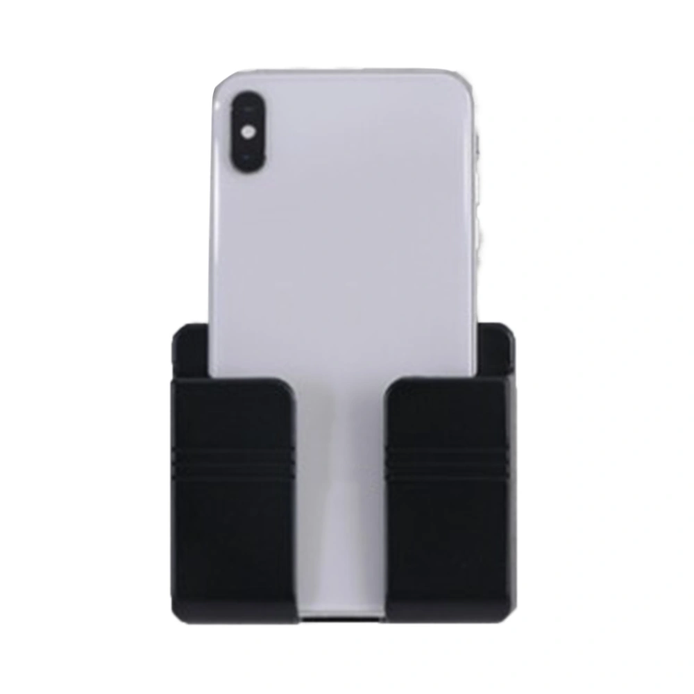 Wall Mount Phone Holder Adhesive Type Multipurpose Phone Charger Stand for Bedroom Living Room BathroomBlack