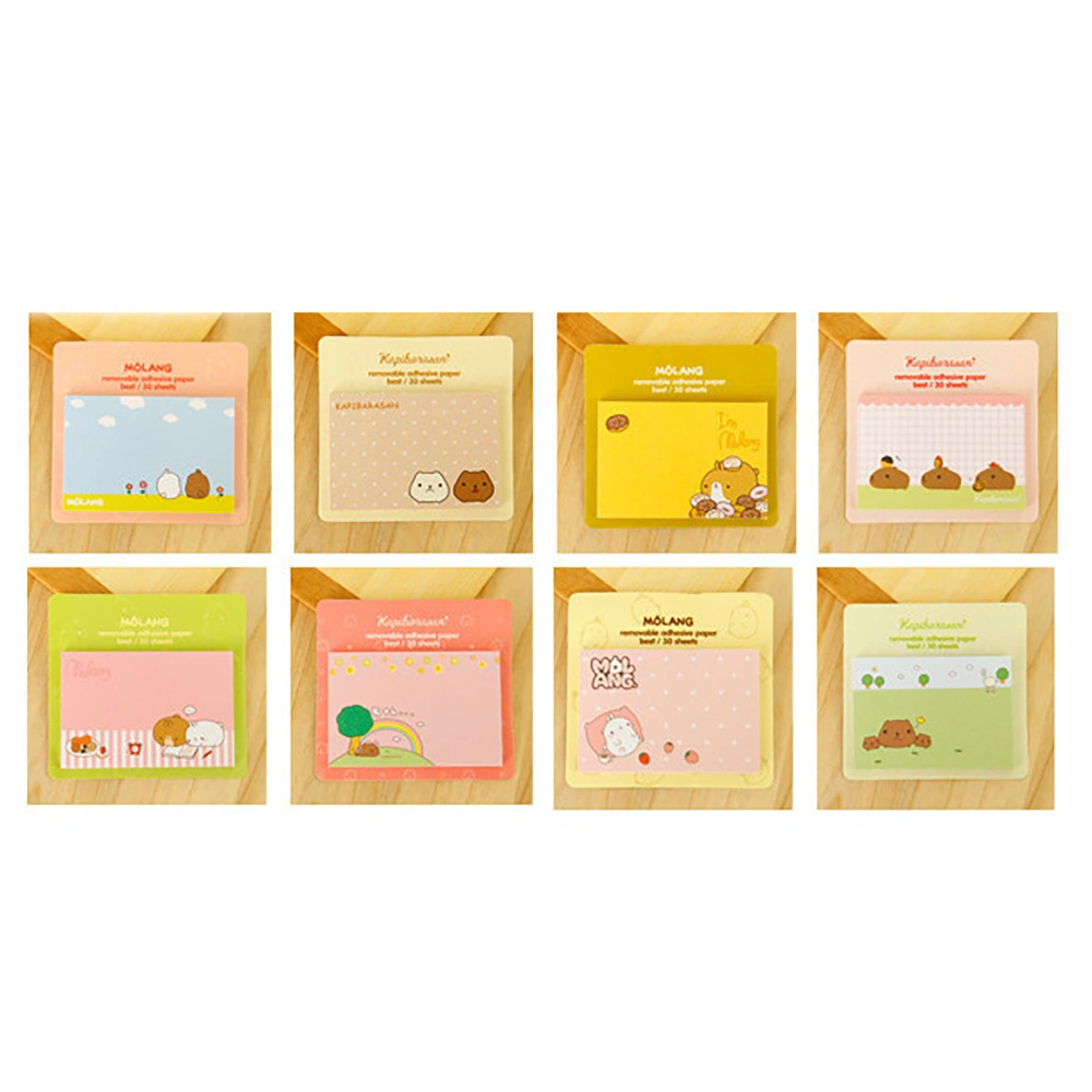 Cute Cartoon Sticky Notes Portable 20 Sheet Self Stick Notes Creative Square NotepadCapybara Rabbit Series