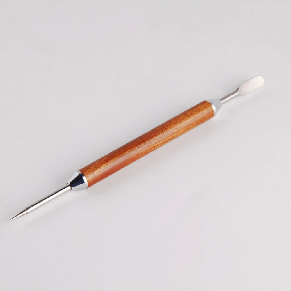 Coffee Art Needle Wood Handle Stainless Steel Latte Carving Pen DIY Coffee Art Tool Pear Wood Handle Coffee Art Needle