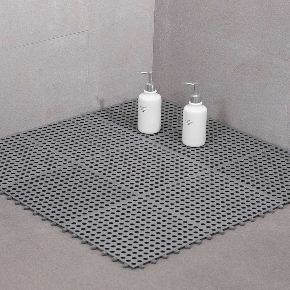 Bathroom Mat 30 X 30cm Prevent Slipping Spliced Comfortable Indoor Bath Mat for Bathrooms Kitchens ResidencesDark Gray