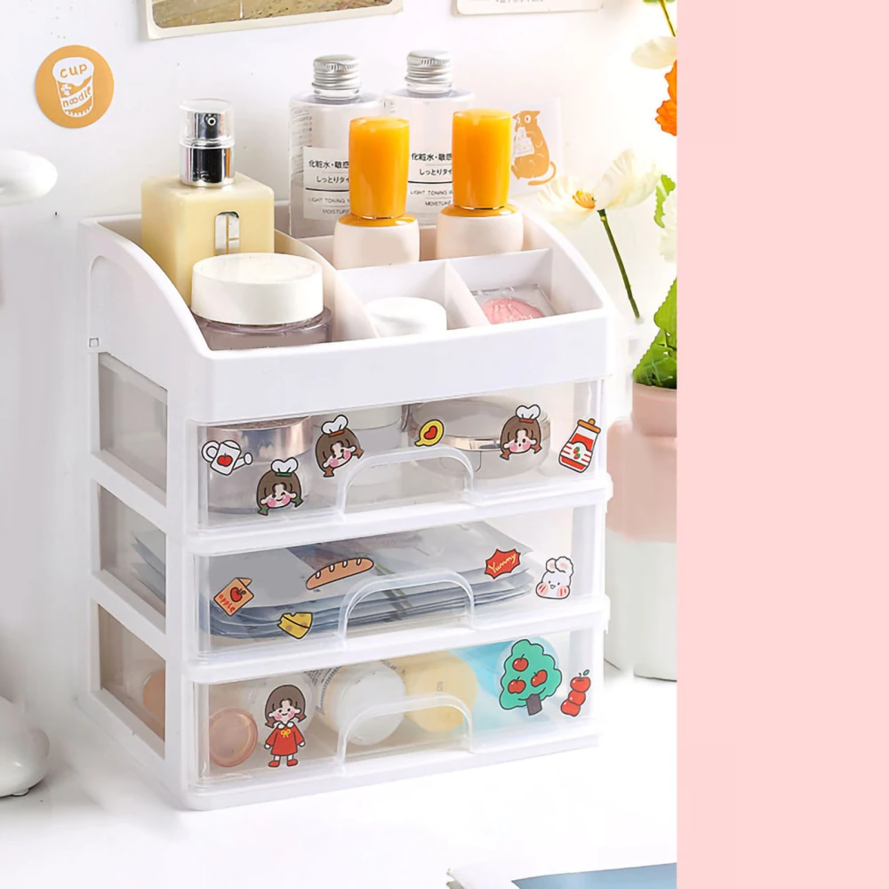 Cosmetic Storage Box Makeup Plastic Drawer Desktop Storage Case Multifunctional Stationery Container Four Layers