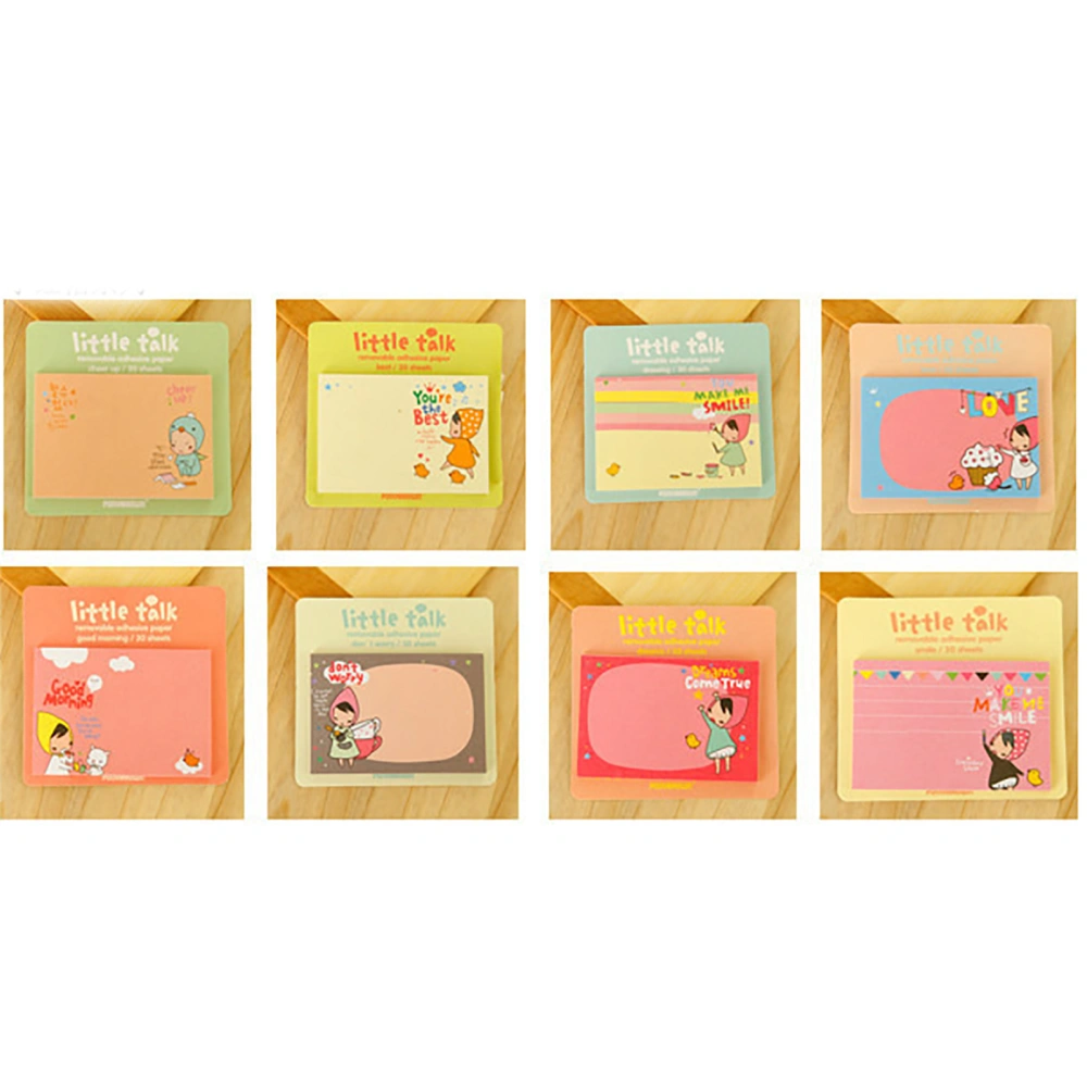 Cute Cartoon Sticky Notes Portable 20 Sheet Self Stick Notes Creative Square NotepadLittle Red Had Series