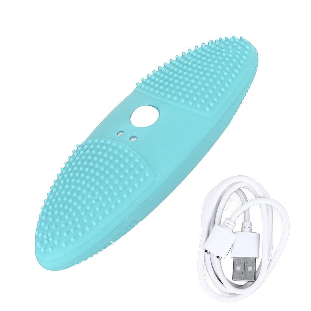 Ultrasonic Scrubber 3 Levels USB Charging High Frequency Vibration Dual Waving Ultrasonic Vegetable Washing Machine Blue