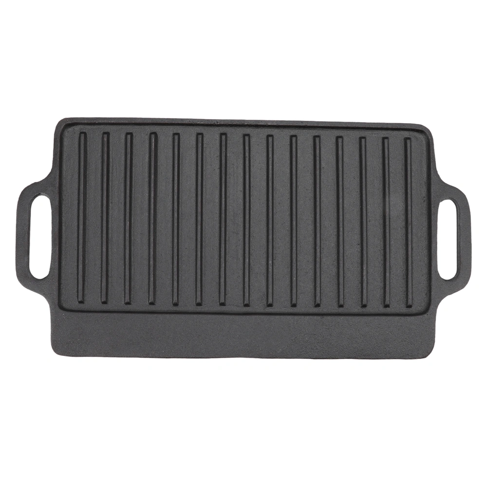 Grill Griddle Household Cast Iron Teppanyaki Plate Thickened Rectangular Double Sided Barbecue Grill 46x23CM