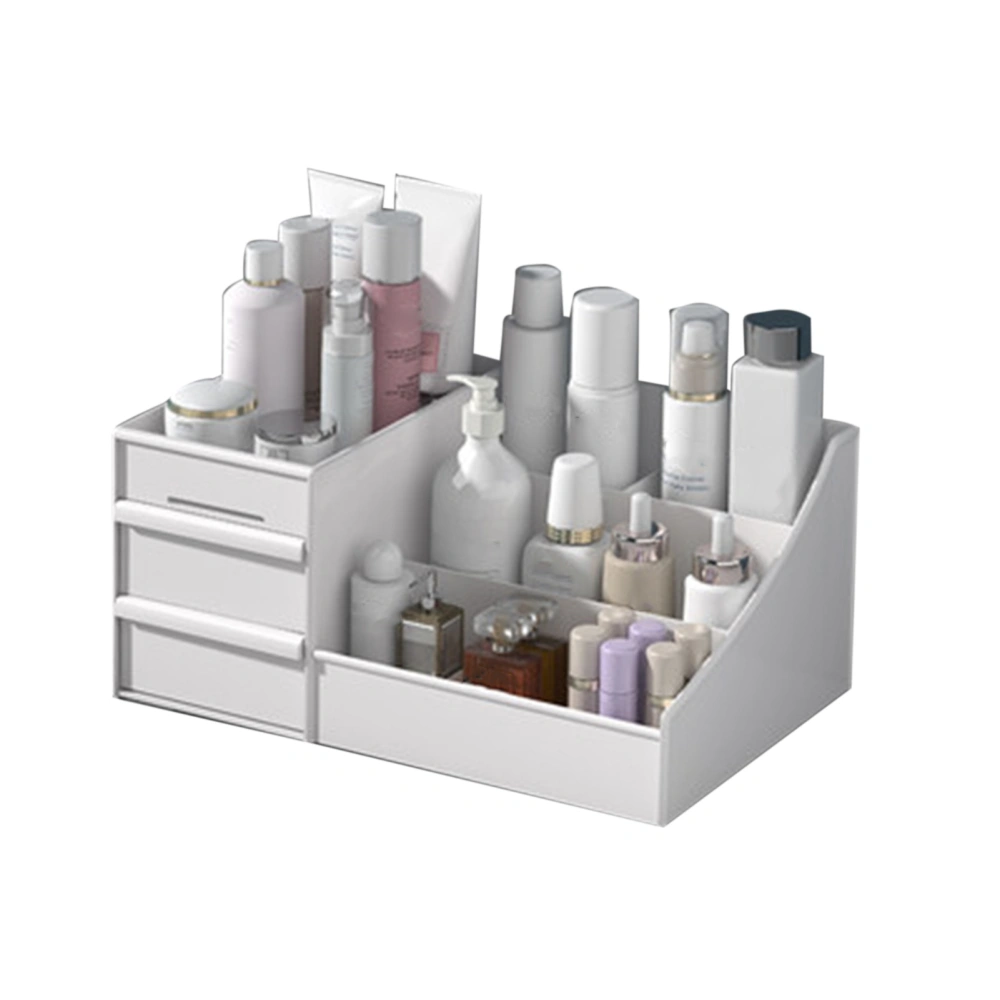 Makeup Storage Case Plastic Cosmetic Drawer Storage Box Multifunctional Storage Drawers for Bathroom Counter White 26.5x16x12cm / 10.4x6.3x4.7in