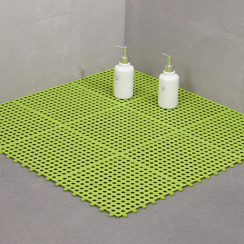 Bathroom Mat 30 X 30cm Prevent Slipping Spliced Comfortable Indoor Bath Mat for Bathrooms Kitchens ResidencesGreen