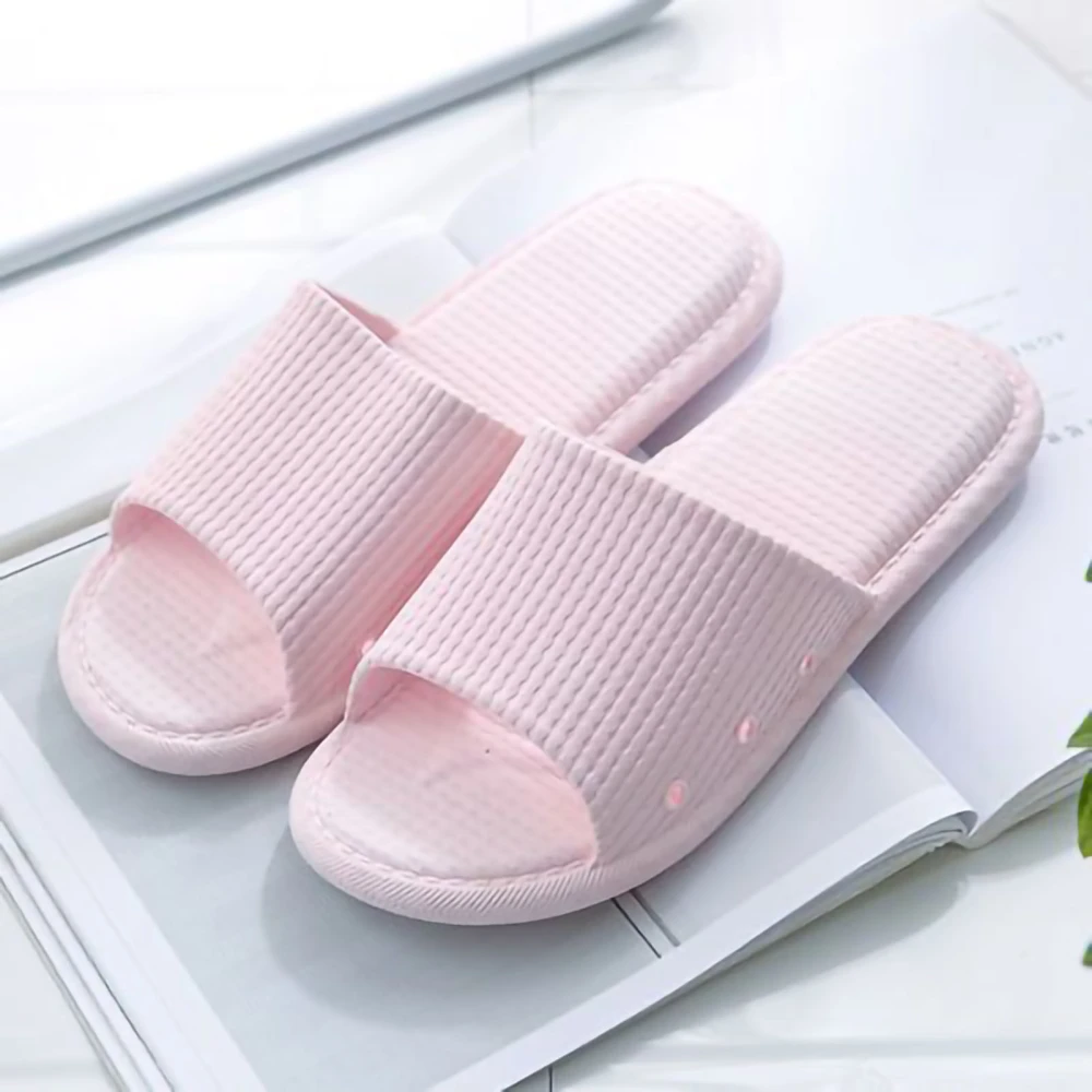 Bathroom Slippers Unisex Slip Proof Shower Sandals Summer Indoor Soft Silent Slippers Pink 36‑37 Size(for 35‑36)