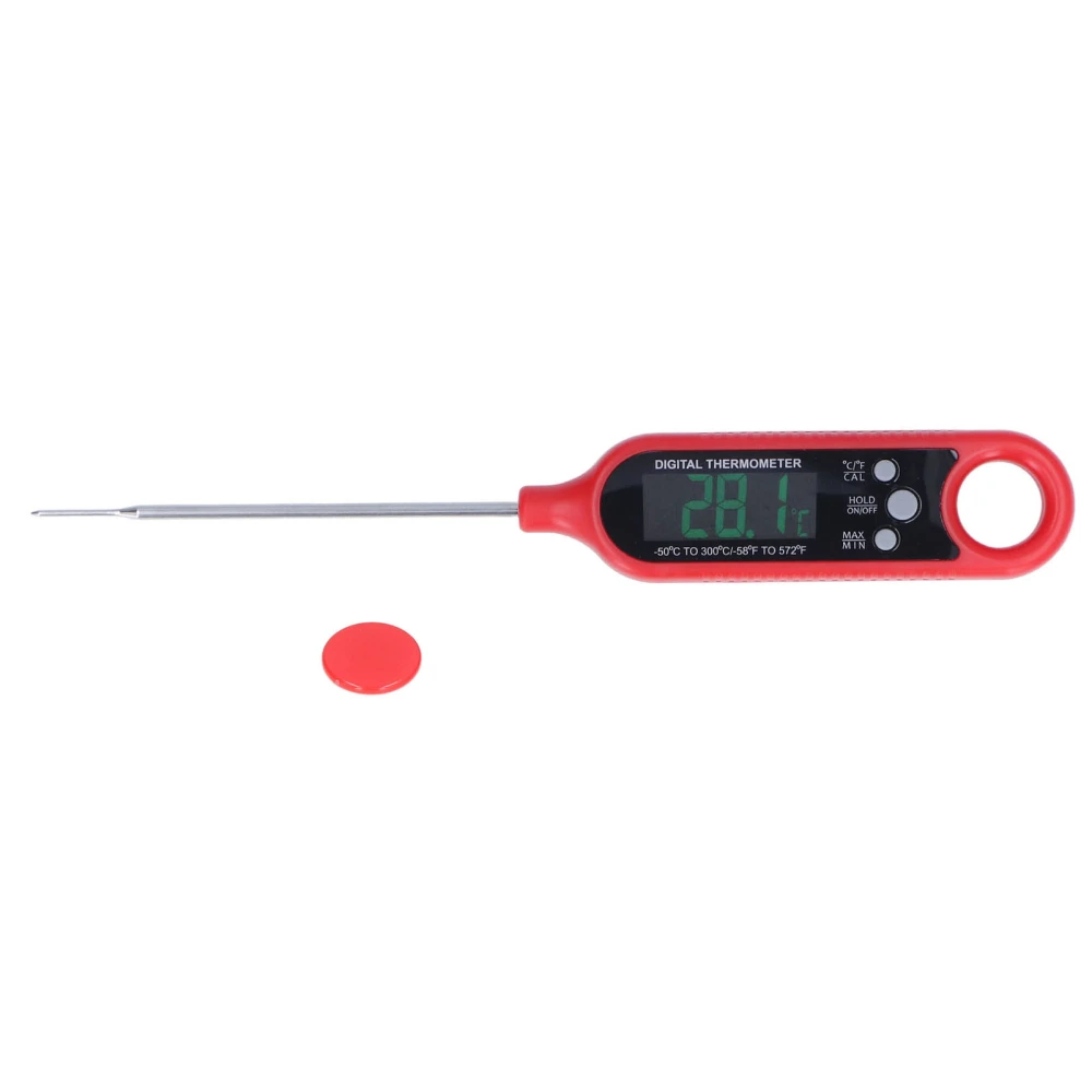 Pen Type Food Thermometer Electronic Stainless Steel Probe Grill Kitchen Thermometer for Cooking Barbecue Red