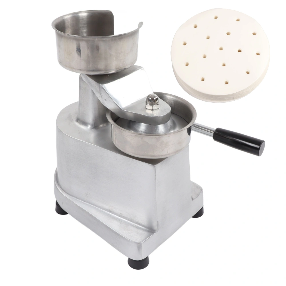 Hamburger Patty Manual Machine Aluminum Stainless Steel Burger Press Meat Maker Forming Machine with 500 Greaseproof Papers for Barbecue Diameter 130mm/5.12in