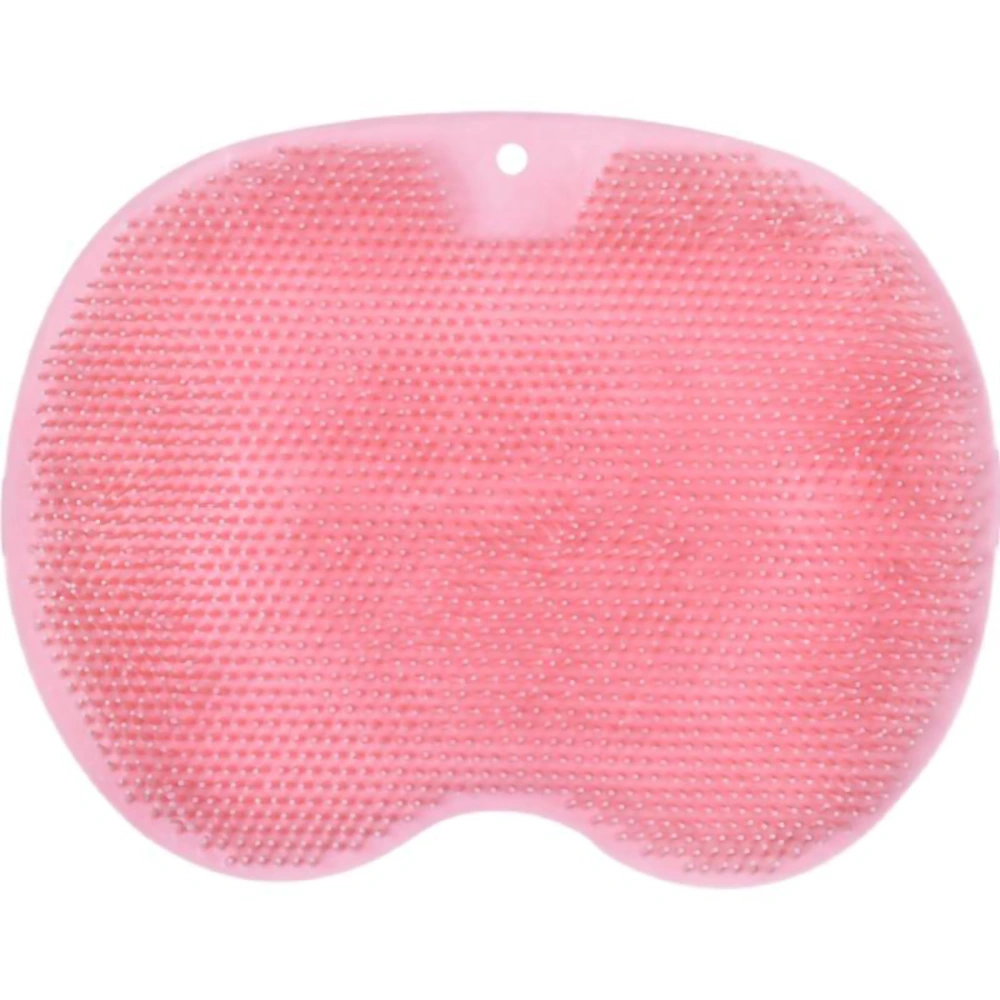 Foot Massager Scrubber Mat TPR Foldable Hook Foot Scrubber Cleaner Brush With Suction Cup Pink