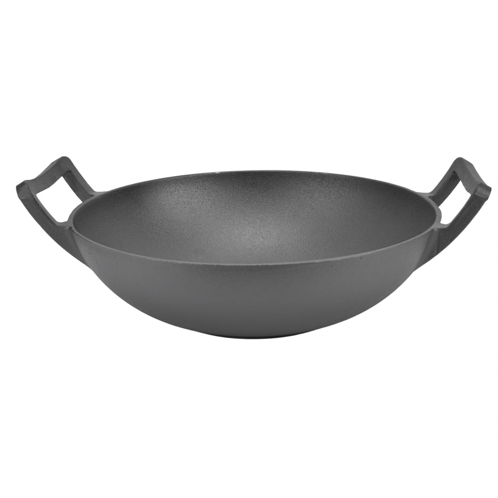 Cast Iron Grill Pan Thickened No Coating Nonstick Cookware Dual Handles Frying Pan 32cm Frying Wok