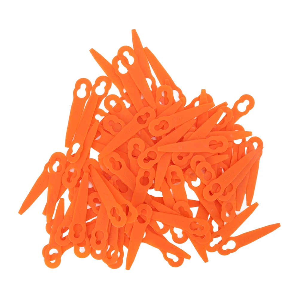 100pcs Grass Trimmer Plastic Blades Orange Lawn Mower Accessories Fit for Stihl Polycut 2‑2 3-2