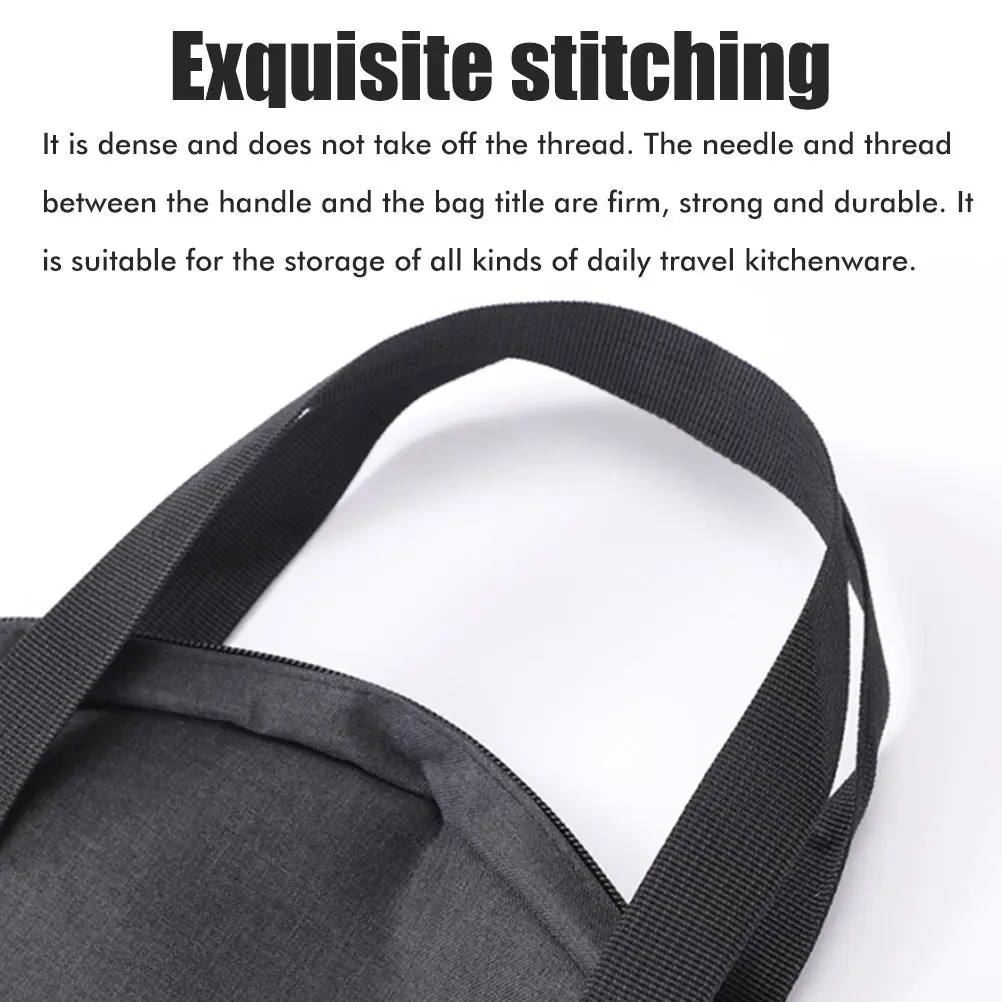 Outdoor Grill Pan Storage Bag Grilling Pan Zippered Pouch Bag for Steaks Grilled Pan Outdoor Camping Picnic Cookware Storage Bag