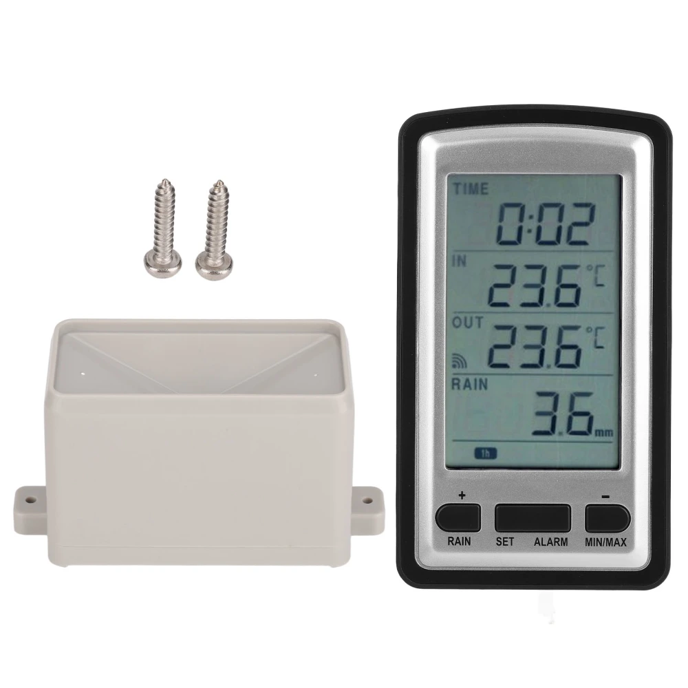 Digital Wireless Rain Meter Gauge Household RCC Transmission Temperature Recorder with Receiver for Indoor Outdoor