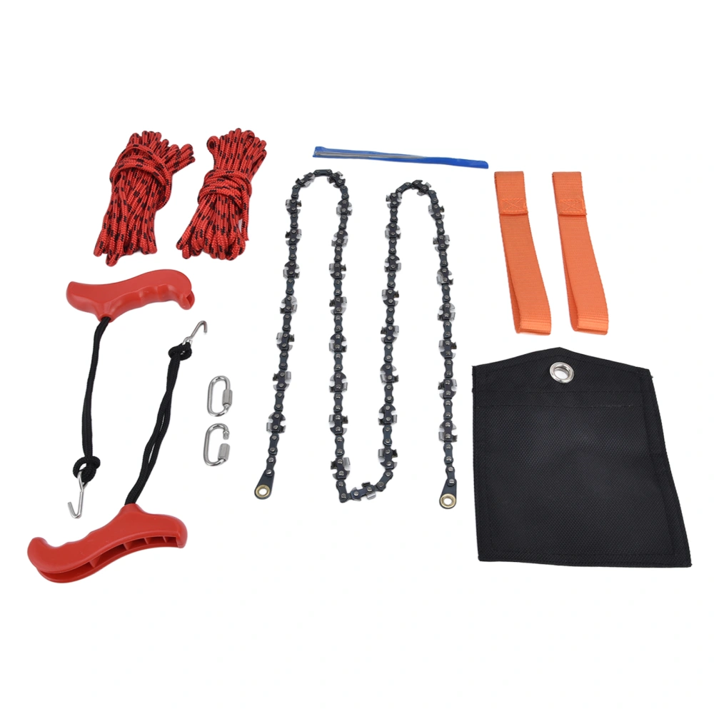 Hand Rope Chain Saw Efficient Both Sides Teeth Blades Folding Pocket Chainsaw for Tree Limb 53 Inch