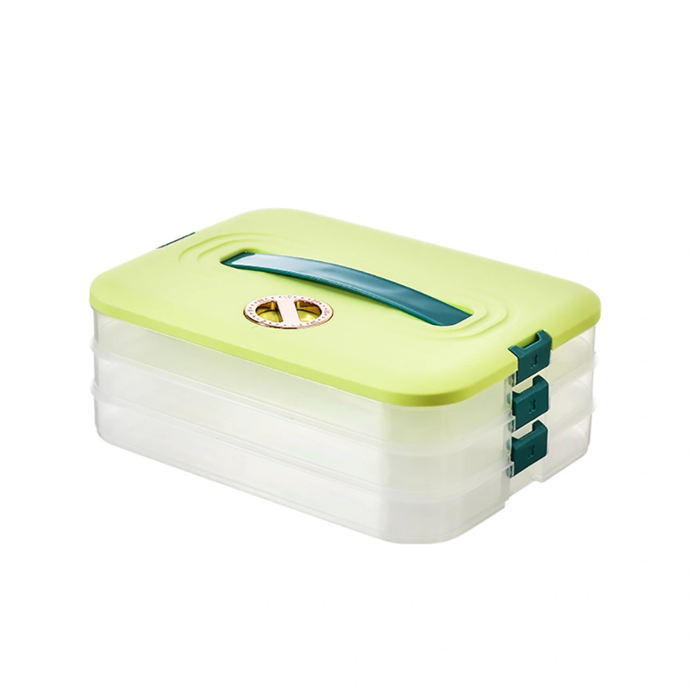 Refrigerator Food Shelf Dumpling Storage Box 3 Layered Stackable Food Storage Box Tray Container with Lid