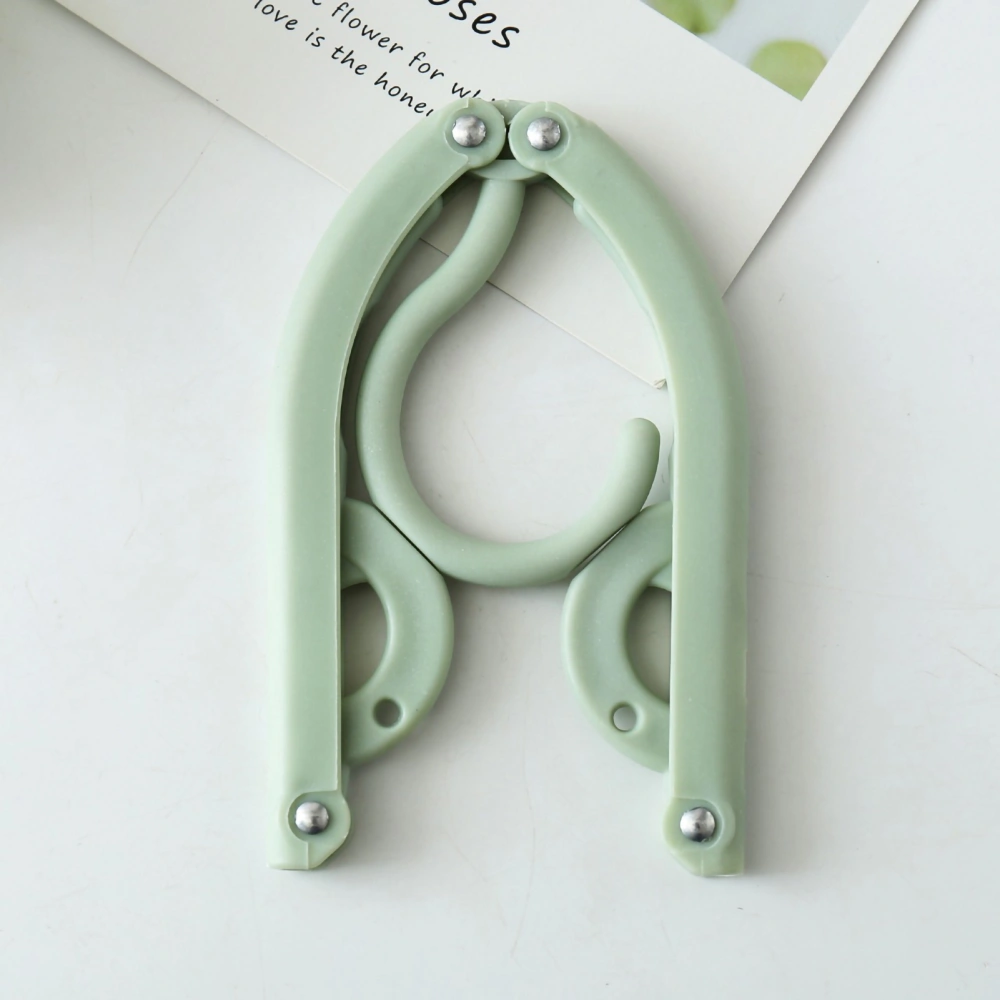 Folding Hanger 3 Fold Design Rust Proof Portable Colored Hangers for Household Travelling HotelGreen