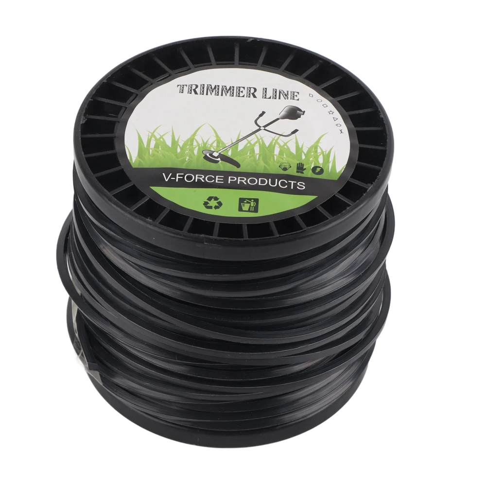 3.3mm String Trimmer Line High Cutting Efficiency Low Noise Quadrate Black Trimmer Line for Most Lawn Mowers Farm 50m