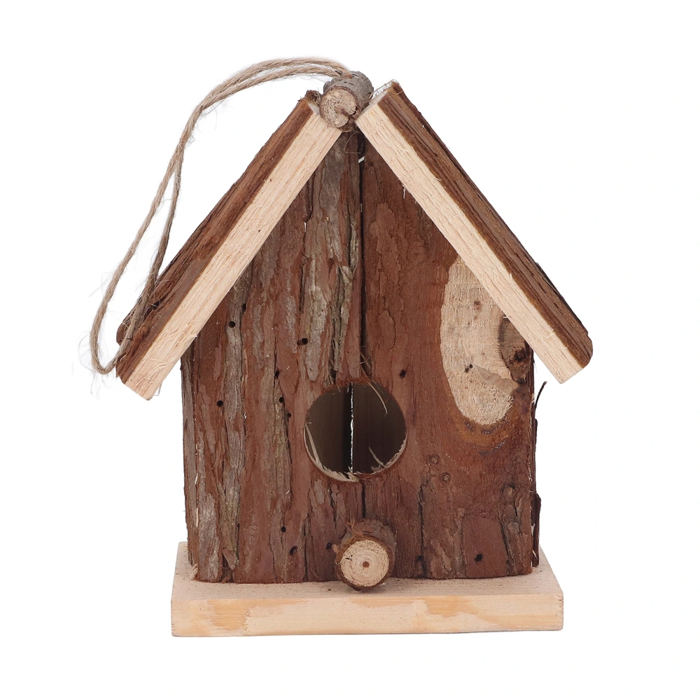 Wooden Bird House Hanging Retro Style Fir Wood Birdhouse for Outdoor Garden Porch Home Office Decoration