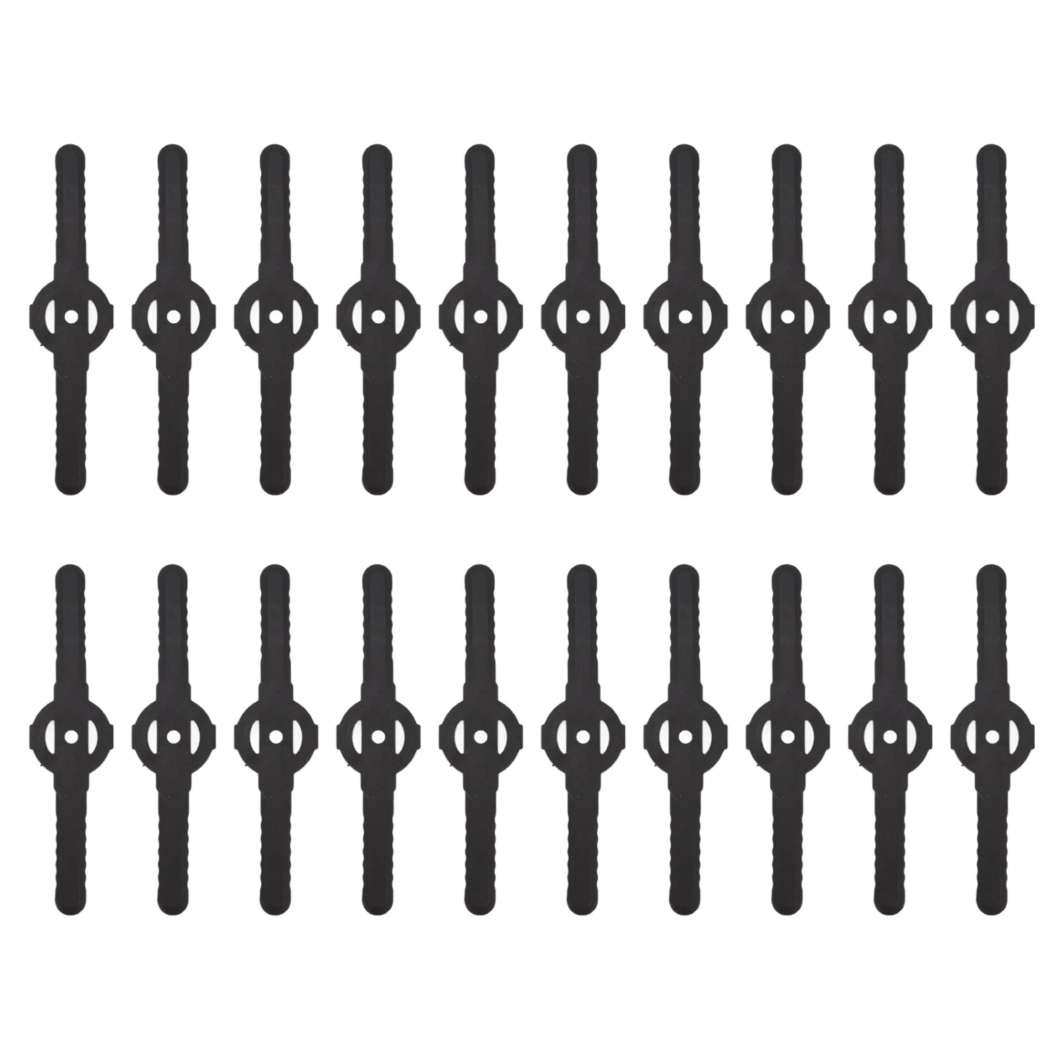 20Pcs Plastic Lawn Mower Blades Garden Electric Grass Trimmer Long Blade Trimmer Accessories Black