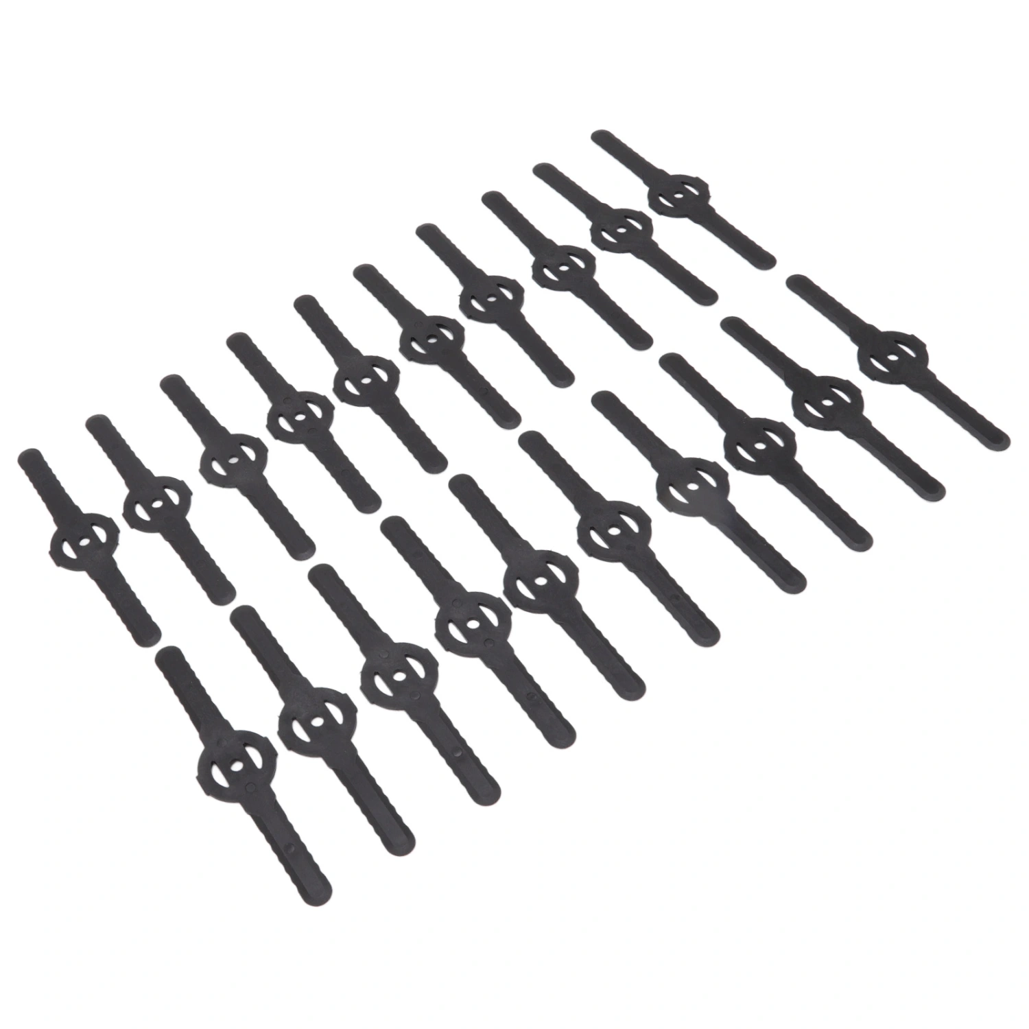 20Pcs Plastic Lawn Mower Blades Garden Electric Grass Trimmer Long Blade Trimmer Accessories Black